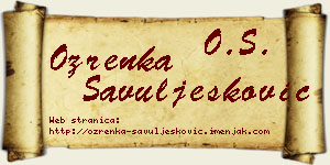 Ozrenka Savuljesković vizit kartica